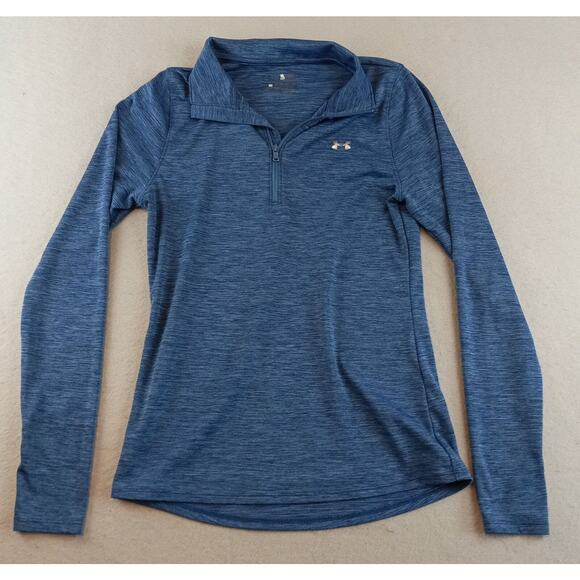 Under Armour Womens Tech Twist Half Zip Shirt Size XS Heather Blue Long Slv - Picture 1 of 9
